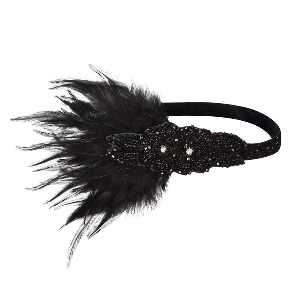 7149 Flapper Feather Headband 1920s Art Deco Roaring 20s Great Gatsby